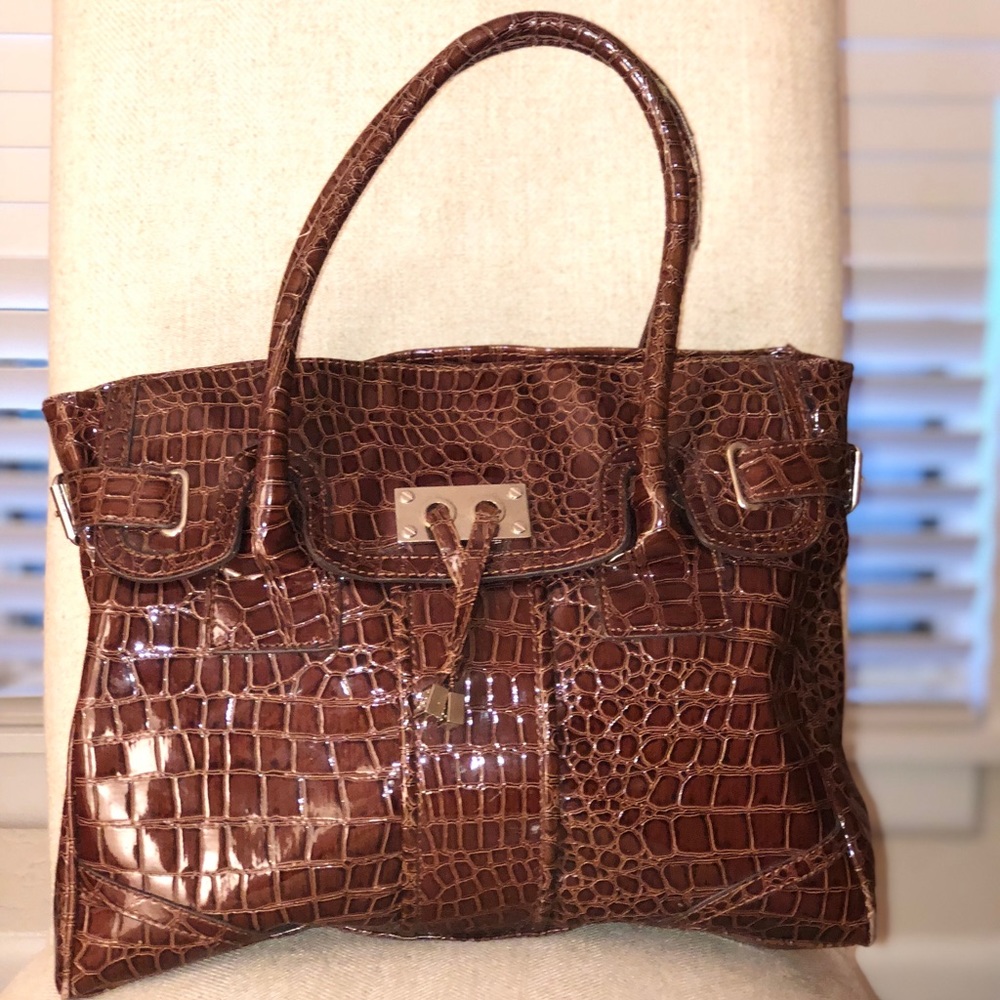 Brown Leather New York & Company Shoulder Bag Purs